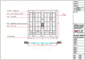 运城别墅玻璃入户对开纯铜门设计图 