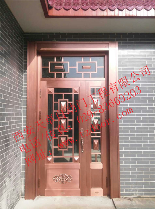 029-83669203 陕西玻璃铜门-吉祥八宝铜门_副本